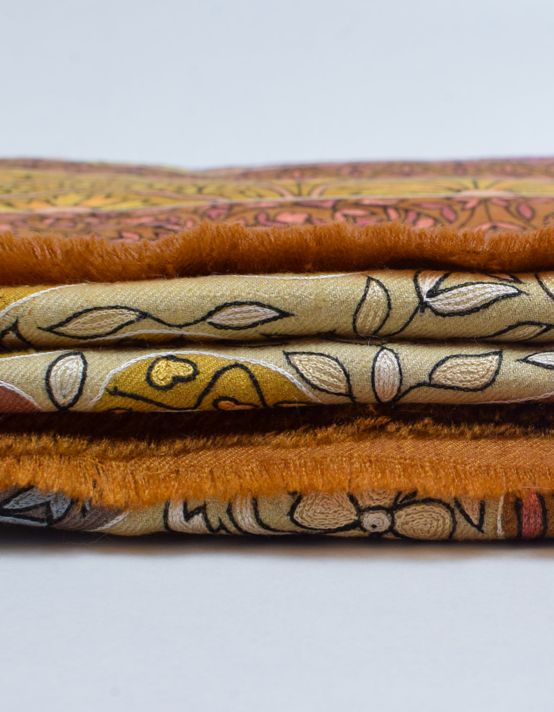 Multicolour Handwoven Kalamkari Sozni Embroidered Cashmere Pashmina Shawl - Kashmir Box