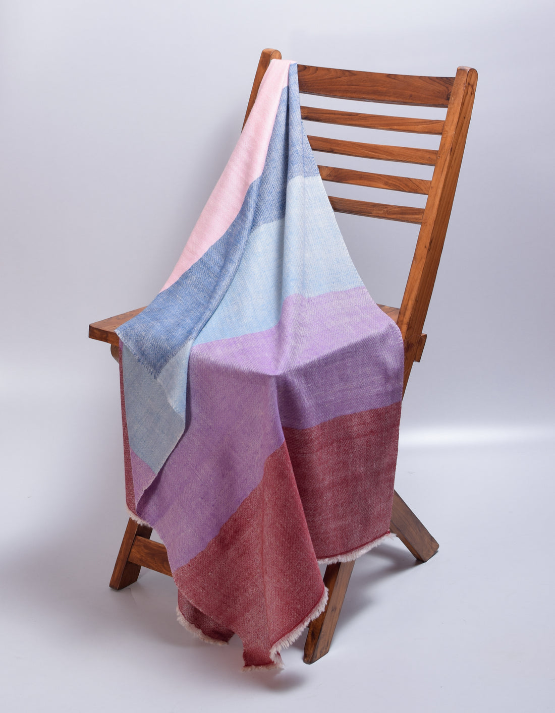 Multicolour Handwoven Broad Striped Cashmere Pashmina Stole - Kashmir Box