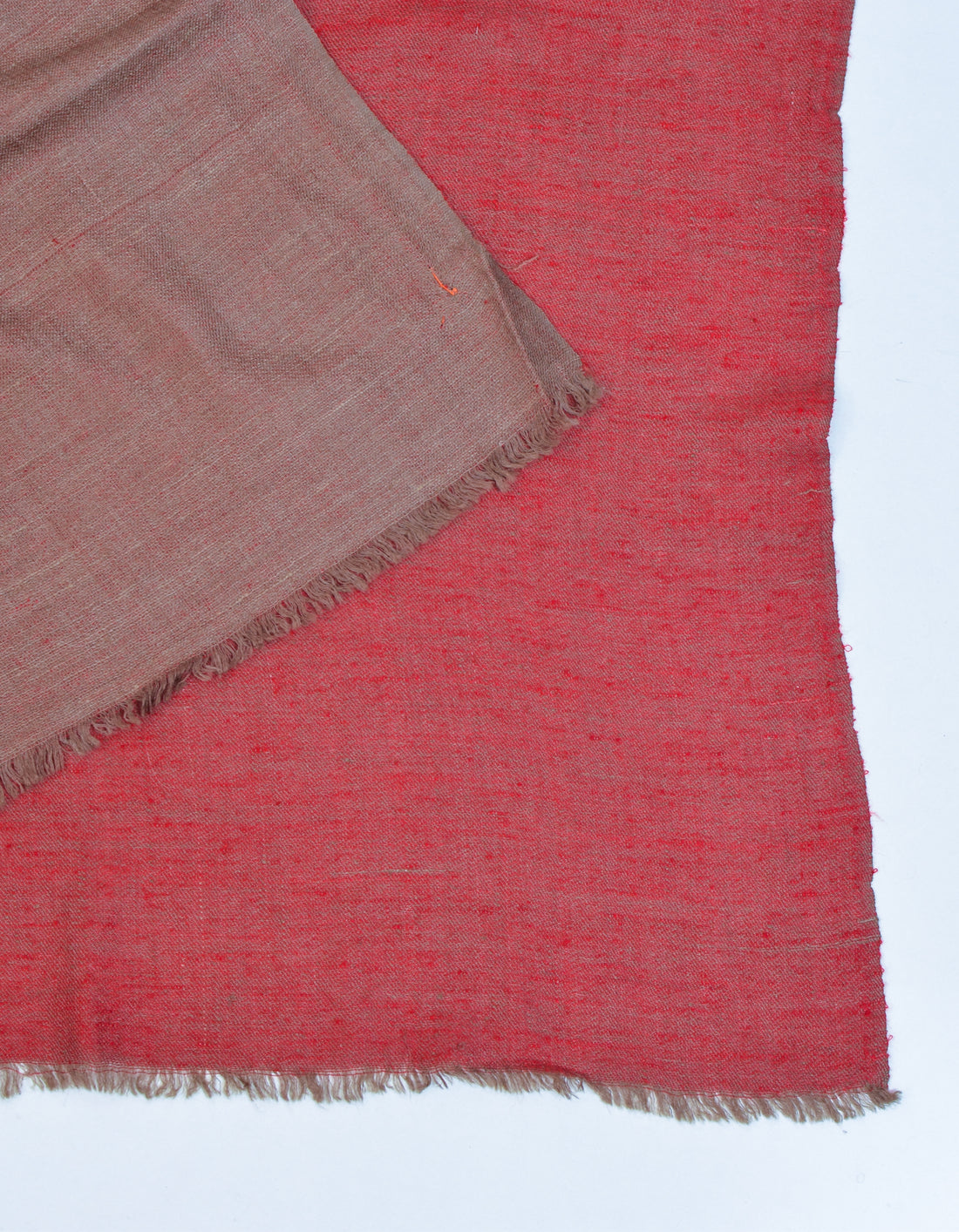 Brownish Red Handwoven Reversible Cashmere Pashmina Shawl - Kashmir Box