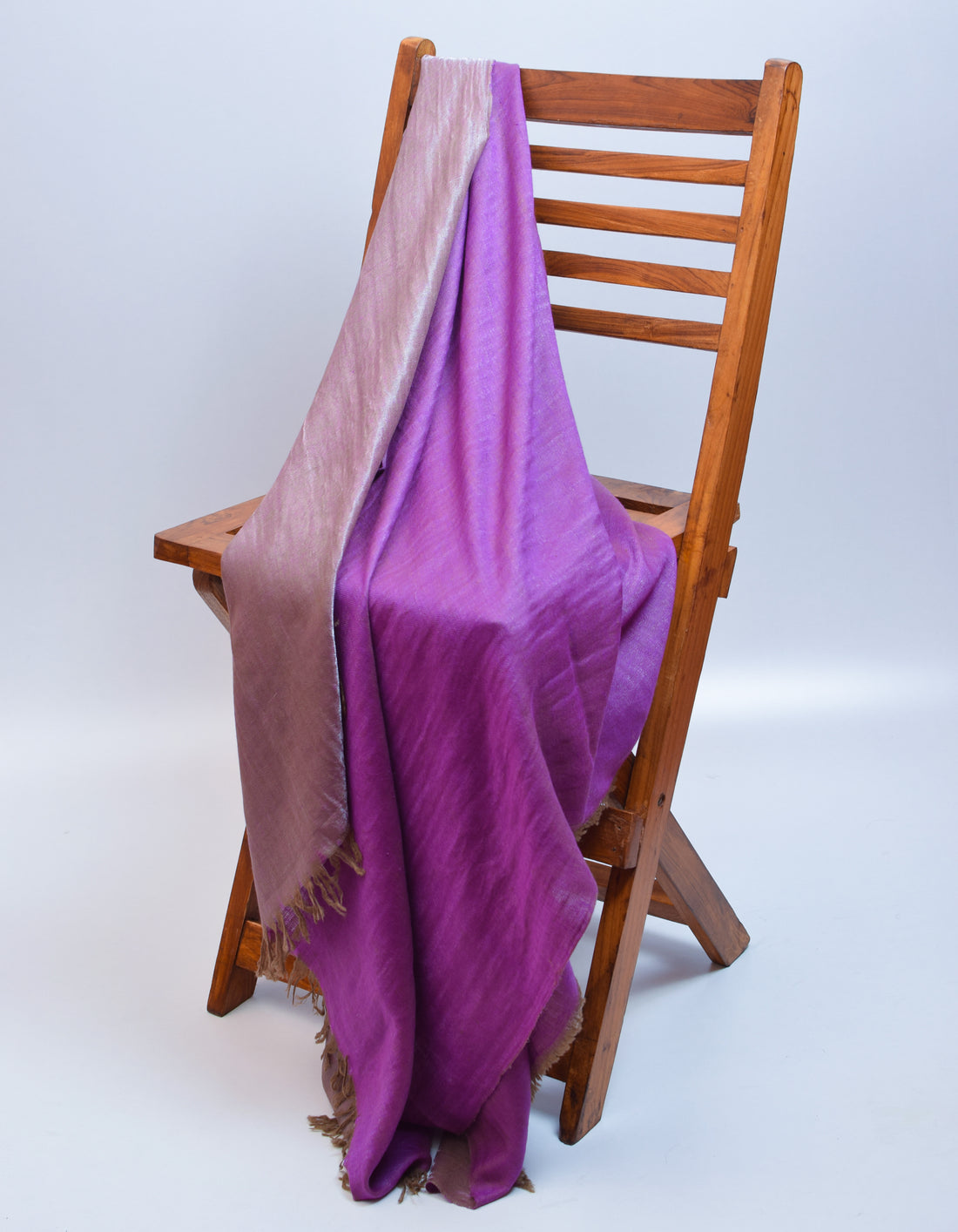 Muted Metallic Zari Handwoven Reversible Cashmere Pashmina Shawl - Kashmir Box