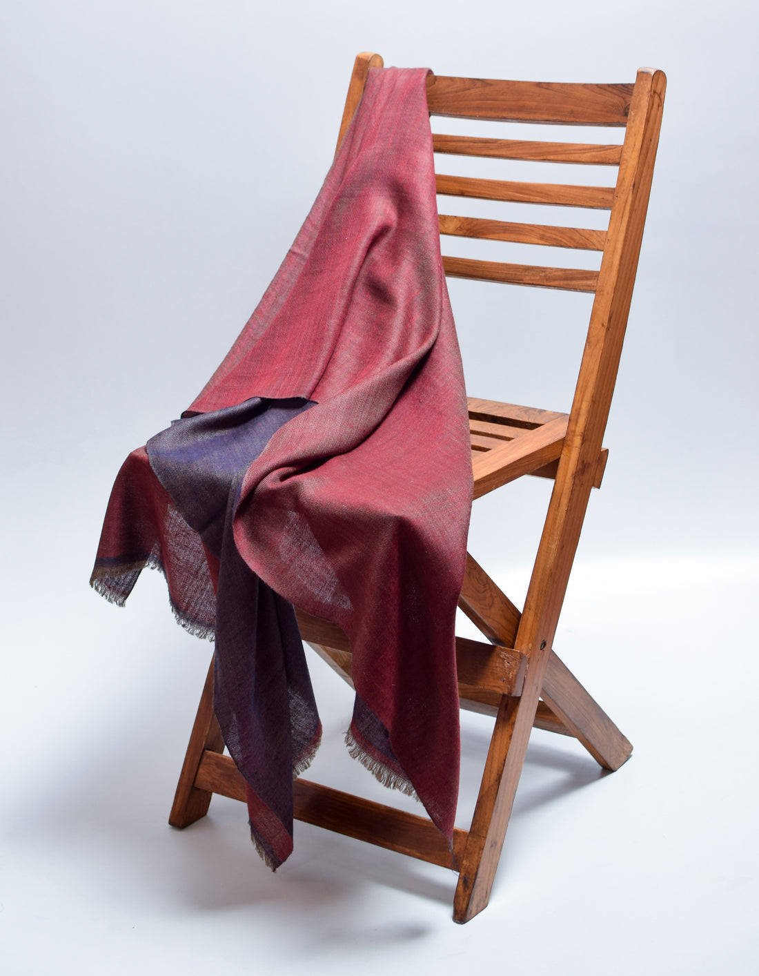 Maroon Berry Handwoven Reversible Cashmere Pashmina Shawl - Kashmir Box