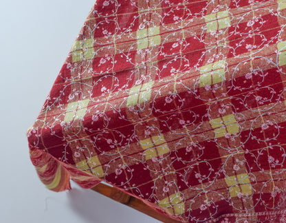 Multi-Pattern Check Handwoven Pastel Embroidered Cashmere Pashmina Stole - Kashmir Box