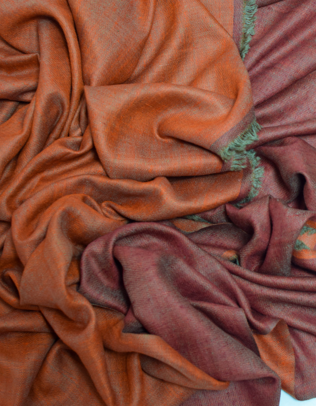 Persian Apricot Handwoven Reversible Cashmere Pashmina Shawl - Kashmir Box