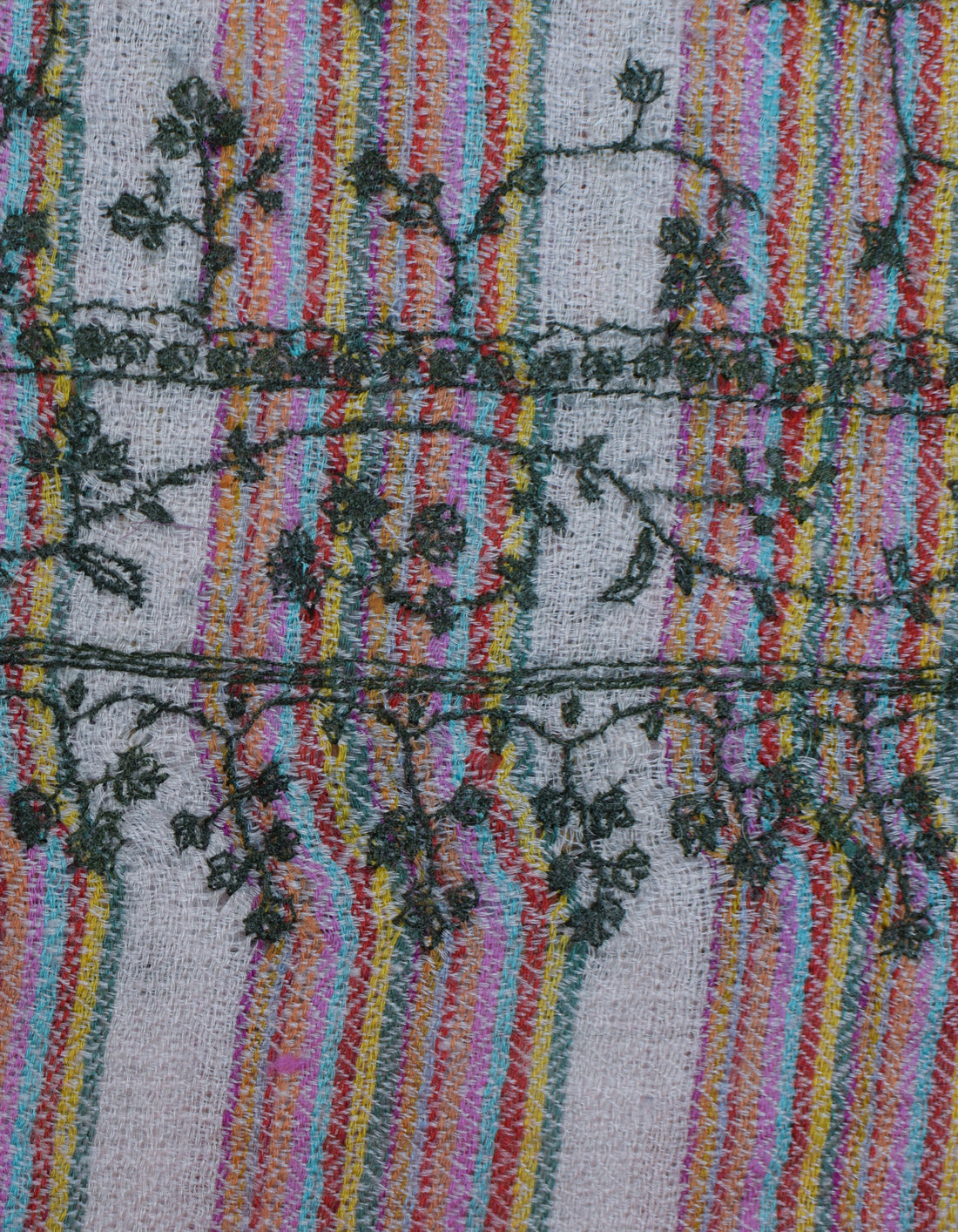 Pale Pink Handwoven Sozni Embroidered Cashmere Pashmina Stole - Kashmir Box