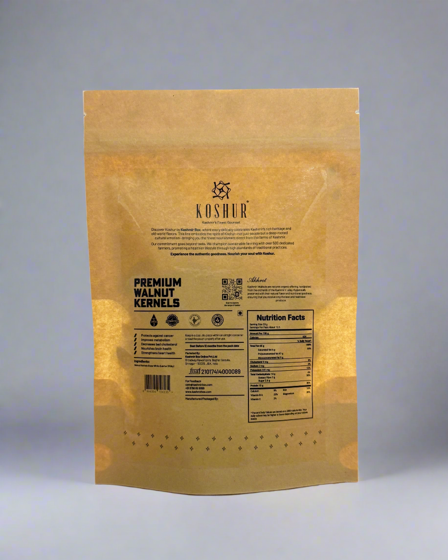 Koshur Walnut Kernels Snow White Half (Milky) - Kashmir Box