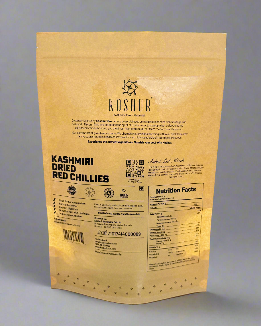 Dried Kashmiri Red chilies - Kashmir Box