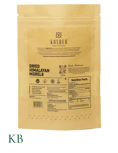 Koshur - Gucchi Mushrooms | Dried Himalayan Morels | Himalayan Origin | Exotic Produce | Naturally Sun Dried - Kashmir Box