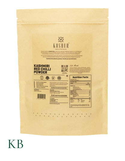 Koshur - Kashmiri Red Chilli Powder | Lal Mirch | Spices | Masala Powder | Dried Chillies | No Added Flavors and Colors - Kashmir Box