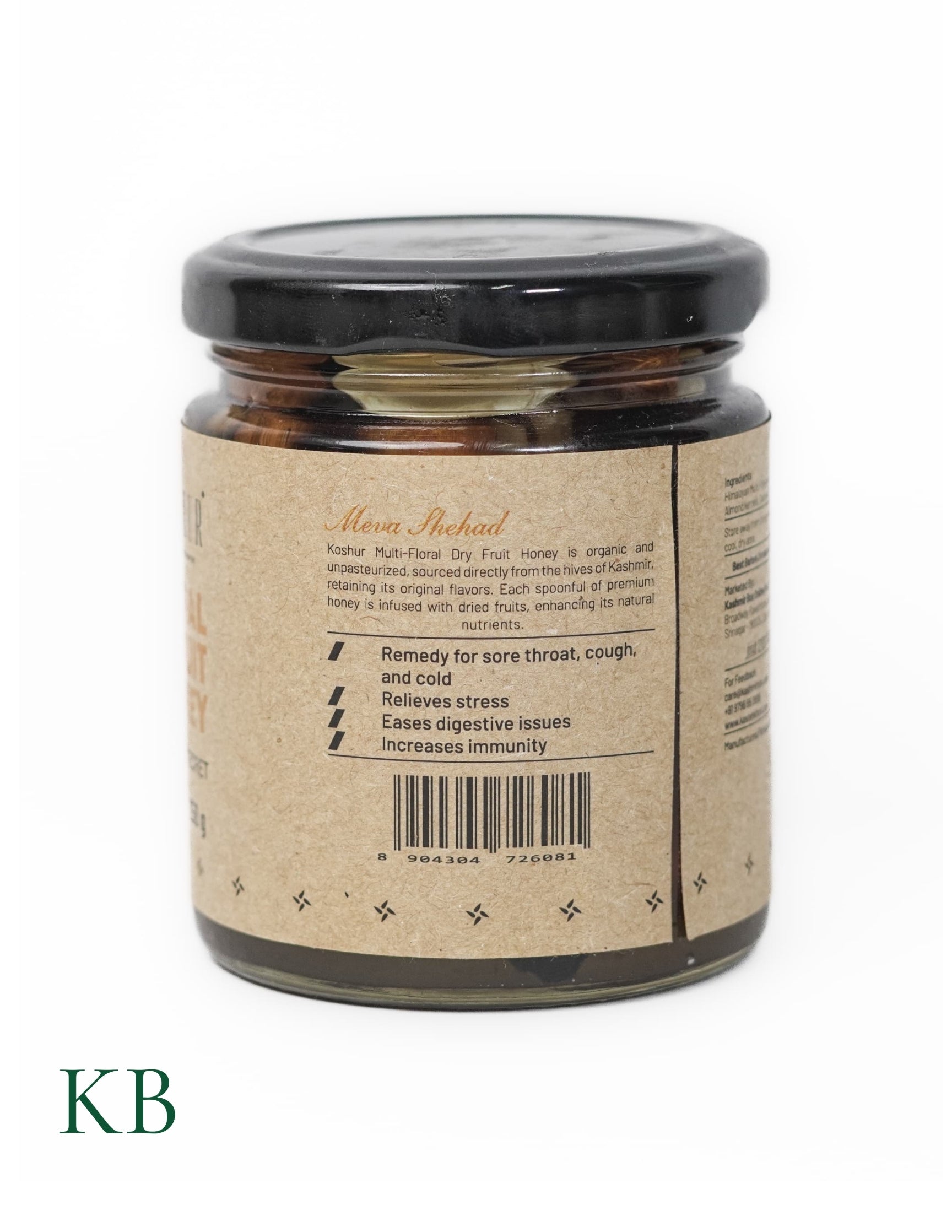 Koshur - Multi Floral Dry Fruit Honey | Meva Shehad  | 100% Pure Organic Superfood | Unpasteurized | Natural Sweetener | No Sugar Added | Nuts &amp; Dry Fruits - Kashmir Box
