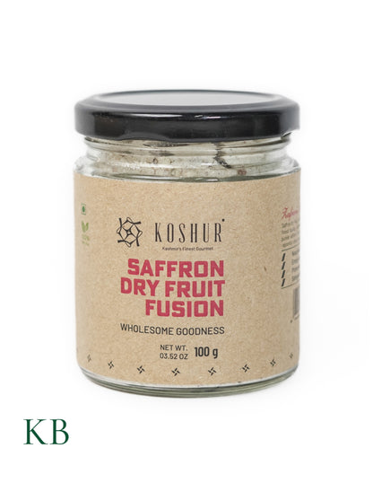 Koshur -  Kashmiri Saffron Dry Fruit Fusion | Zafrani Meva Mix | Dried  Fruits and Nuts Powder | Spices and Herbs | Nutritious Superfood - Kashmir Box