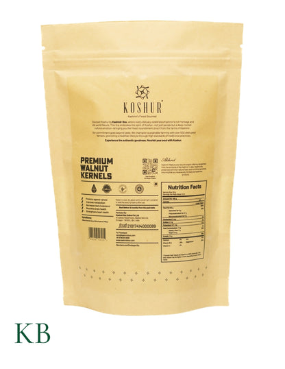 Koshur - Premium Walnut Kernels | Snow White Quarter (Milky) | Akhrot | Kashmiri Walnuts | Walnuts Without Shell | Dried Walnut Kernels | High in Natural Oils | Omega-3 Vegan | Good for Brain  Nuts &amp; Dry Fruits - Kashmir Box