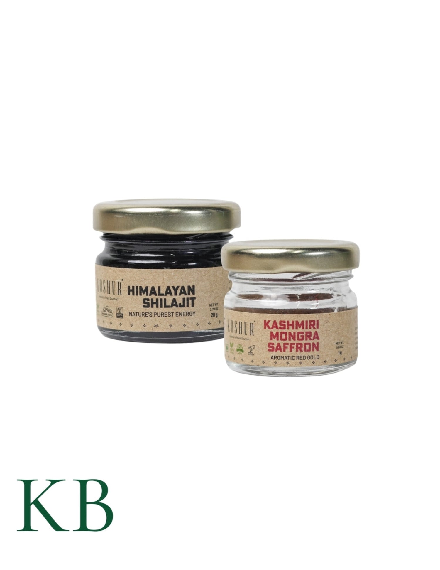 Koshur Premium Himalayan Shilajit and Mongra Saffron Combo - Kashmir Box