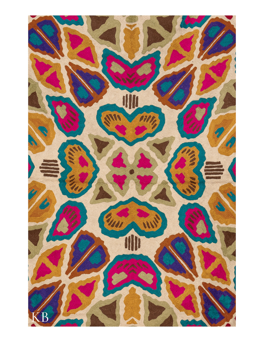Diwan-e-Khas Kaleidoscope Kashmiri Rug - Kashmir Box
