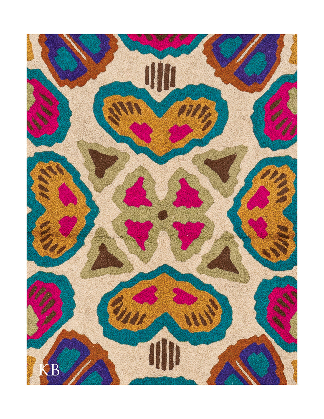 Diwan-e-Khas Kaleidoscope Kashmiri Rug - Kashmir Box