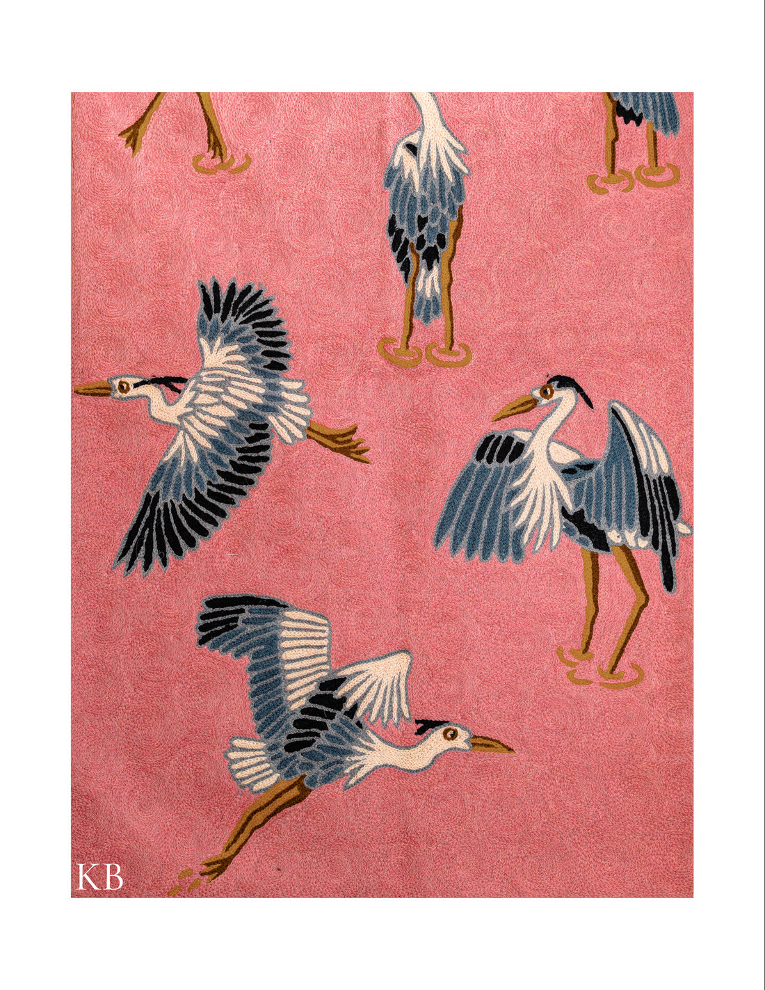 Diwan-e-Khas Herons Kashmiri Swirling Wall Art - Kashmir Box