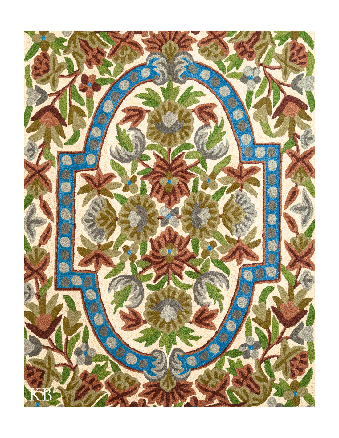 Diwan-e-Khas Classic Polka Kashmiri Rug - Kashmir Box