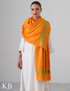Sun Yellow Woollen Stole with Green Aari Embroidery | Bright Kashmiri Accent - Kashmir Box