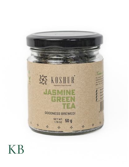 Jasmine Green Tea | Mogra Chai | Best Herbal Tea | Green Tea Leaves | Pure Flower Tea | 100% Natural Jasmine Buds | Calming Tea | Natural Calmer  (50 g) - Kashmir Box