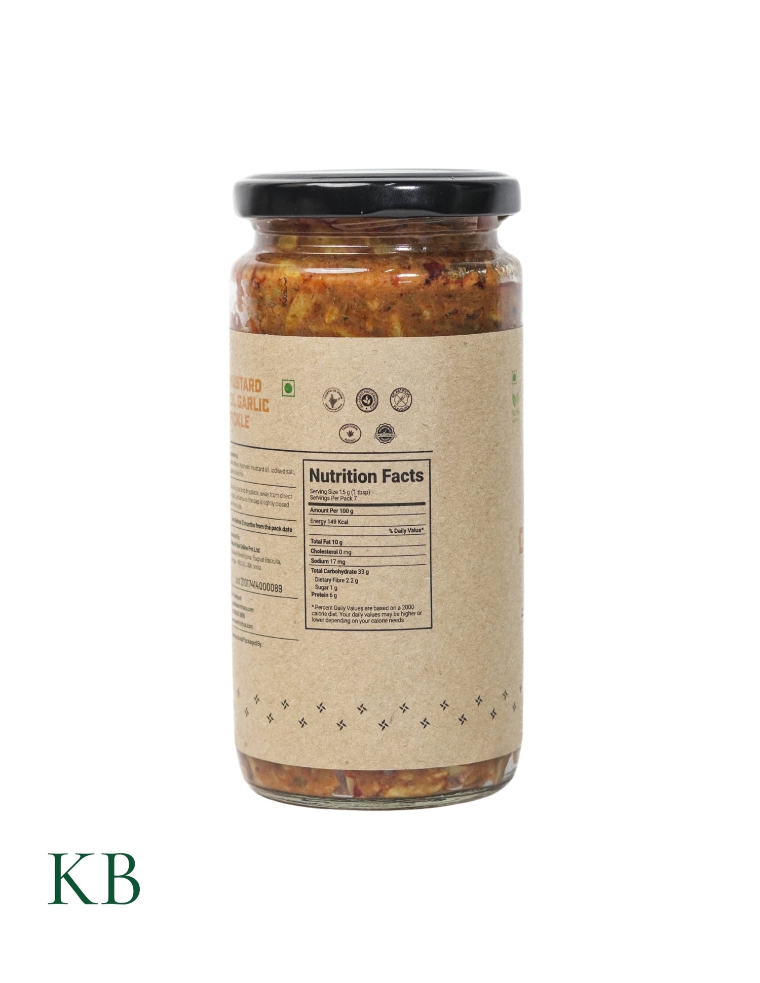 Mustard Oil Garlic Pickle | Sarson da Lahsun Achar |Farm Fresh Vegetables | Best Vegetable Pickle |Gourmet Healthy Pickles |Good for Digestion  (400 g) - Kashmir Box