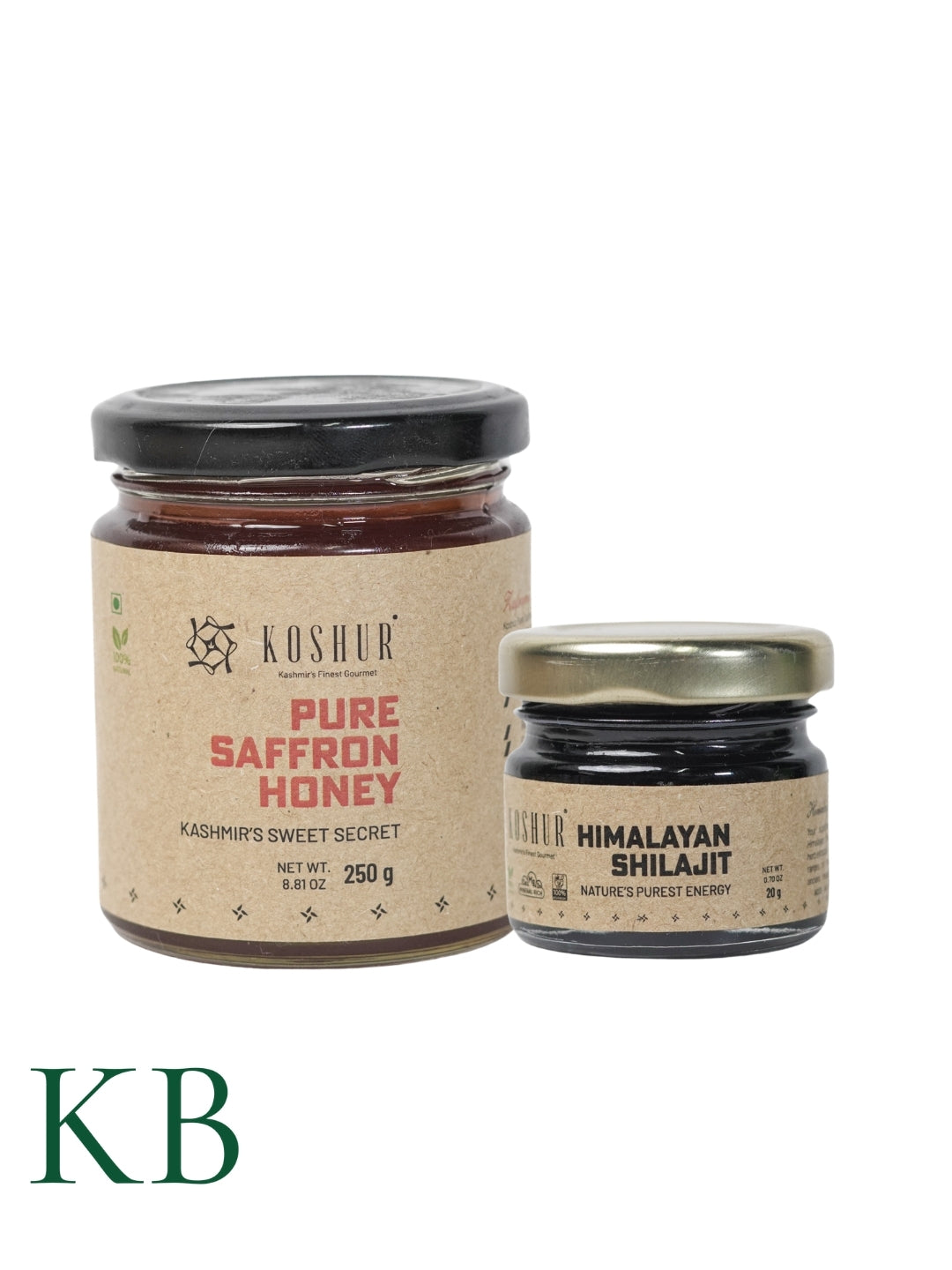 Koshur Saffron Infused White Honey and Shilajit Combo - Kashmir Box