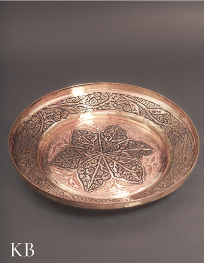 Kashmiri Copperware Small Plate – Artisan-Made | Handcrafted Heritage - Kashmir Box