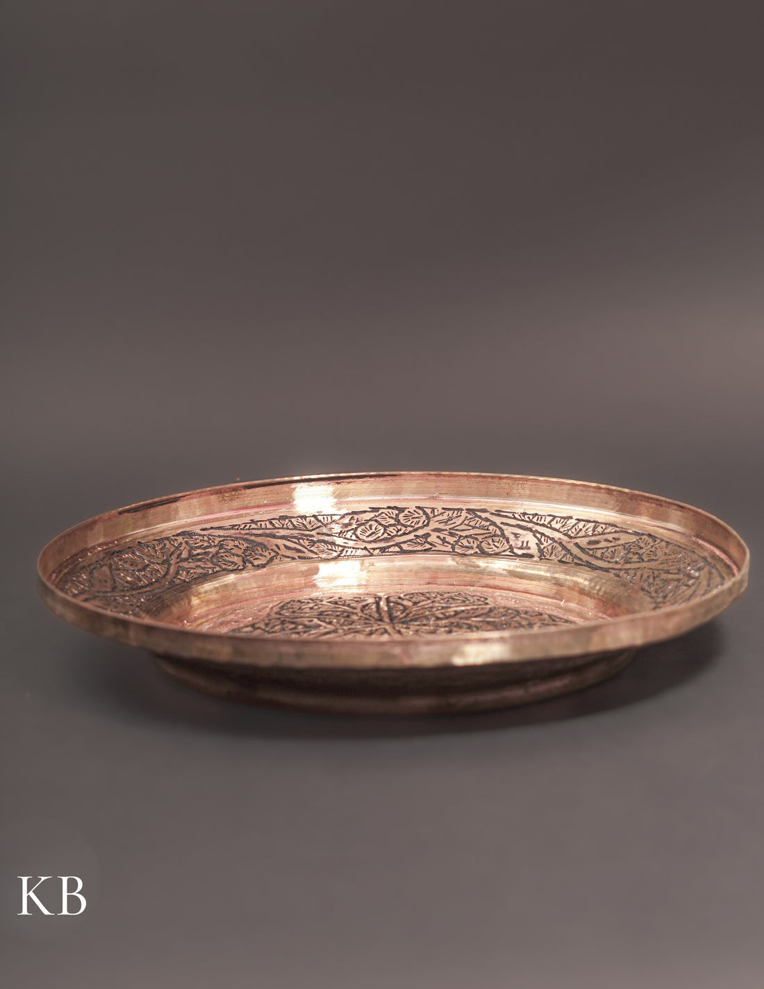 Kashmiri Copperware Small Plate – Artisan-Made | Handcrafted Heritage - Kashmir Box