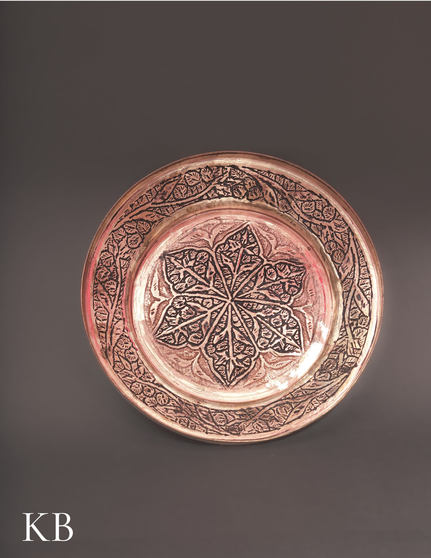 Kashmiri Copperware Small Plate – Artisan-Made | Handcrafted Heritage - Kashmir Box