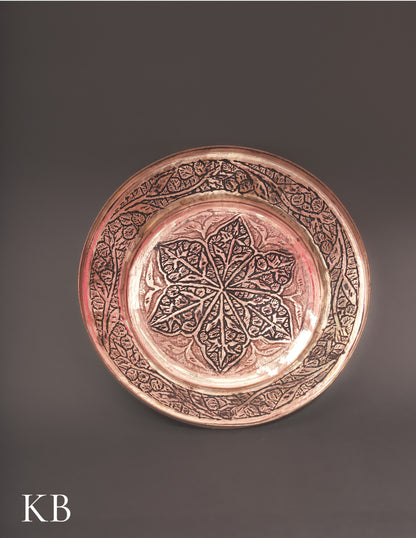 Kashmiri Copperware Small Plate – Artisan-Made | Handcrafted Heritage - Kashmir Box