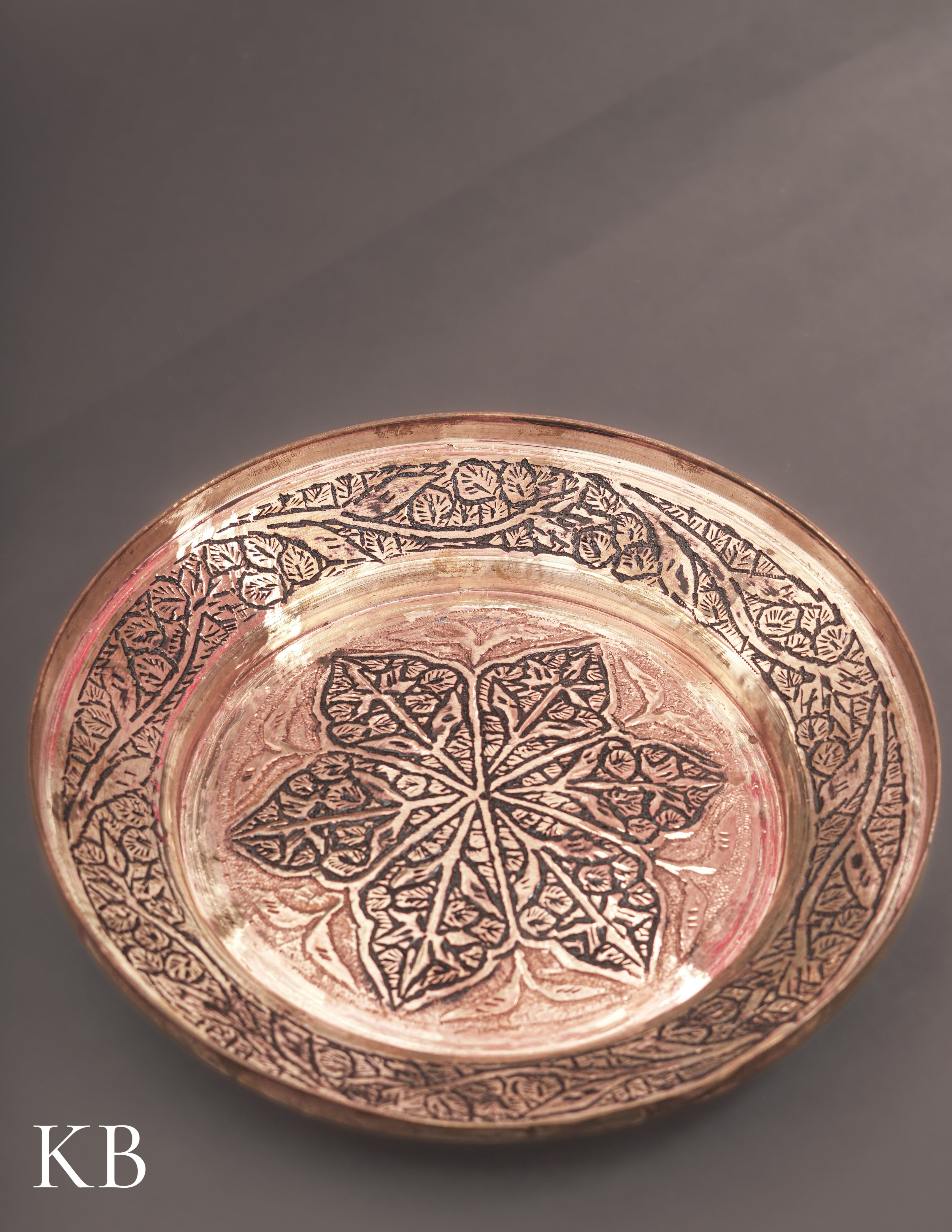 Kashmiri Copperware Small Plate – Artisan-Made | Handcrafted Heritage - Kashmir Box