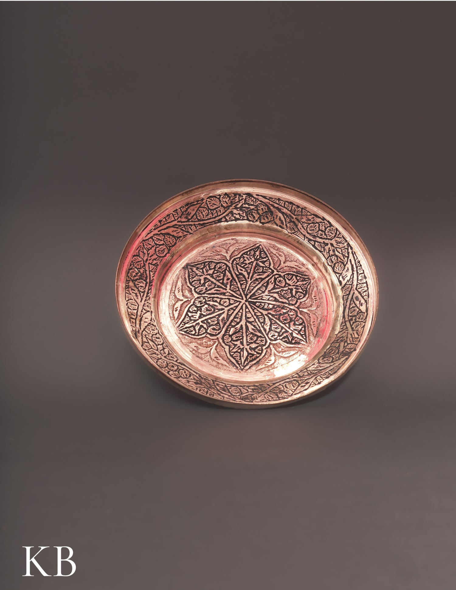 Kashmiri Copperware Small Plate – Artisan-Made | Handcrafted Heritage - Kashmir Box
