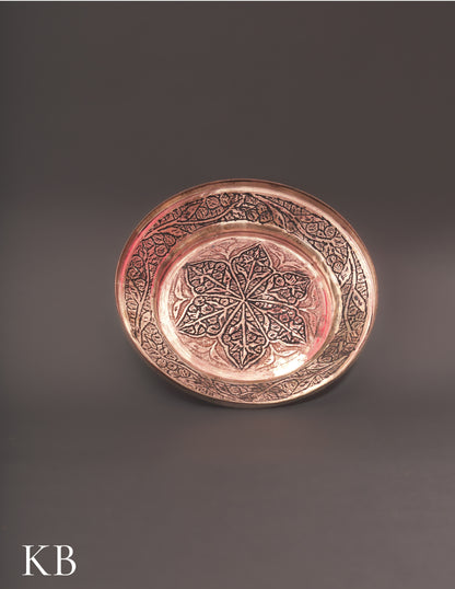 Kashmiri Copperware Small Plate – Artisan-Made | Handcrafted Heritage - Kashmir Box