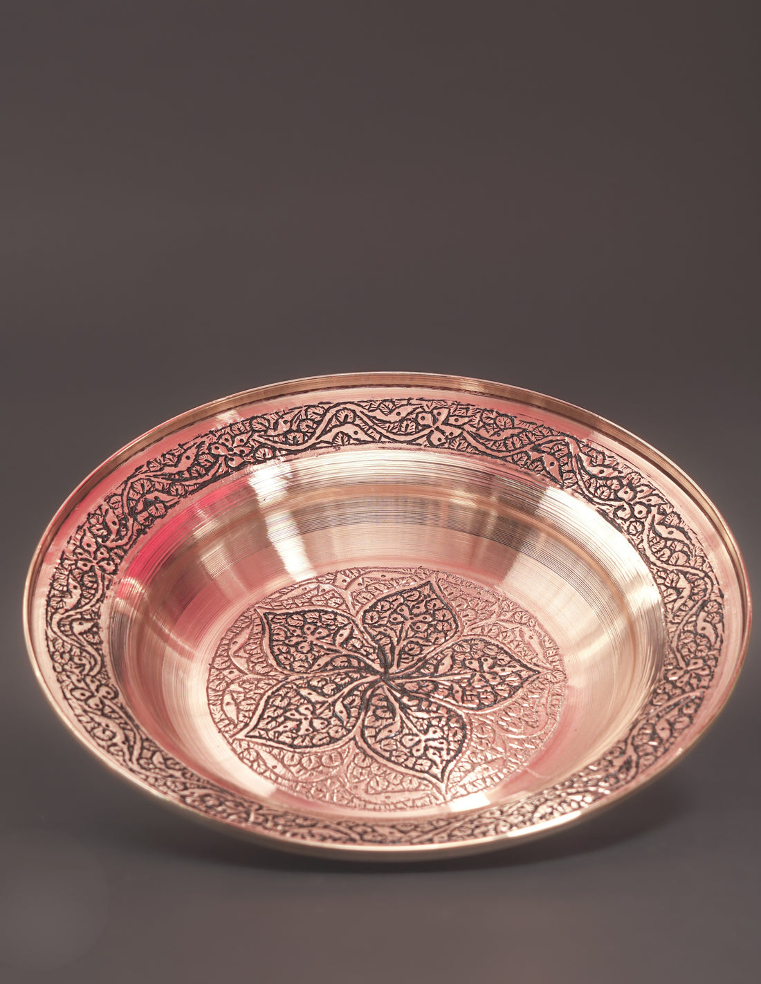 Kashmiri Copperware Plate – Artisan-Made | Handcrafted Heritage - Kashmir Box