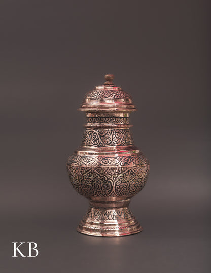 Kashmiri Copperware Oil Container with Spoon – Artisan-Made | Handcrafted Heritage - Kashmir Box