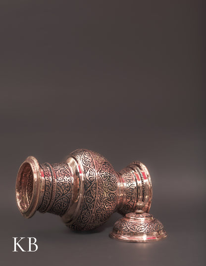 Kashmiri Copperware Oil Container with Spoon – Artisan-Made | Handcrafted Heritage - Kashmir Box