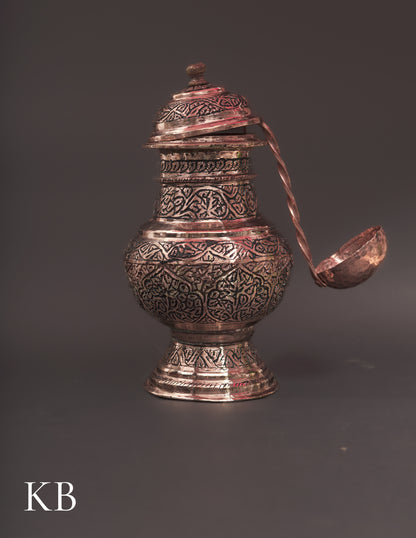Kashmiri Copperware Oil Container with Spoon – Artisan-Made | Handcrafted Heritage - Kashmir Box