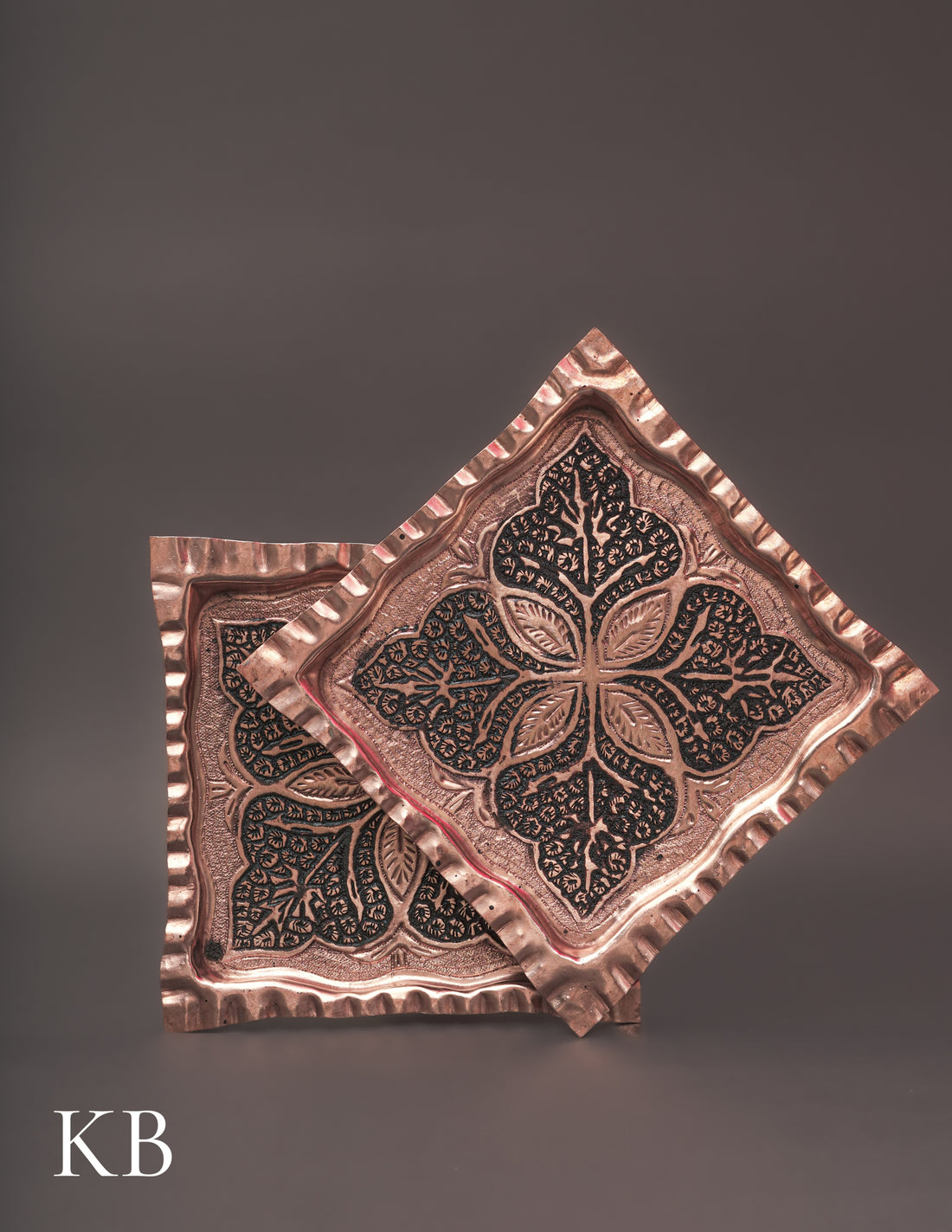 Kashmiri Copperware Quarter Plates – Artisan-Made | Handcrafted Heritage - Kashmir Box