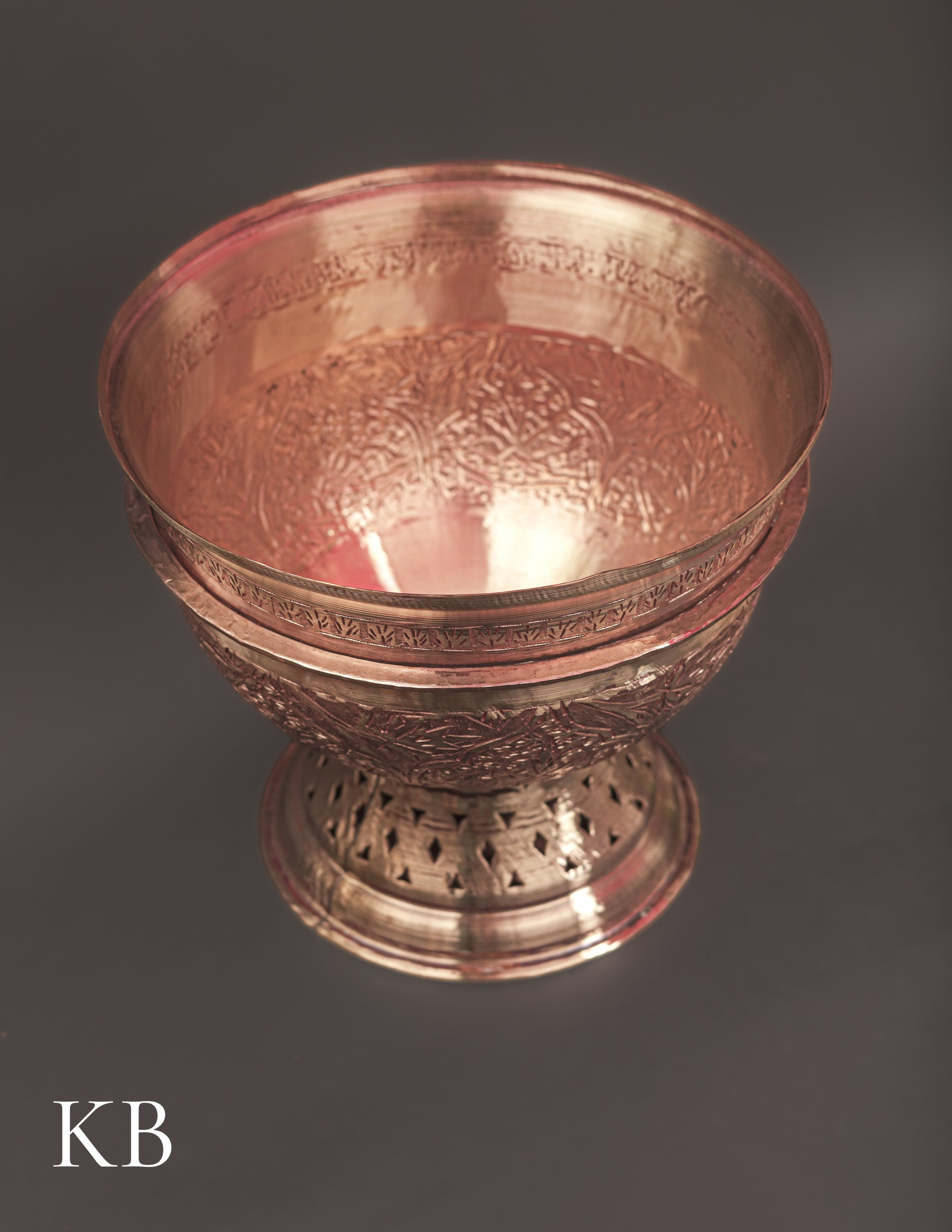 Kashmiri Copperware Kenz/Bowl | Artisan-Made | Handcrafted Heritage - Kashmir Box