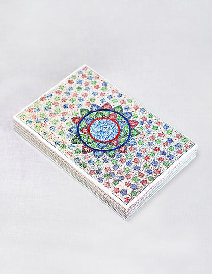 Handmade Kashmir Papier-Mâché Flat Box — Hand-Painted Design | 16.5 cm (L) × 25.5 cm (B) × 3.5 cm (H)