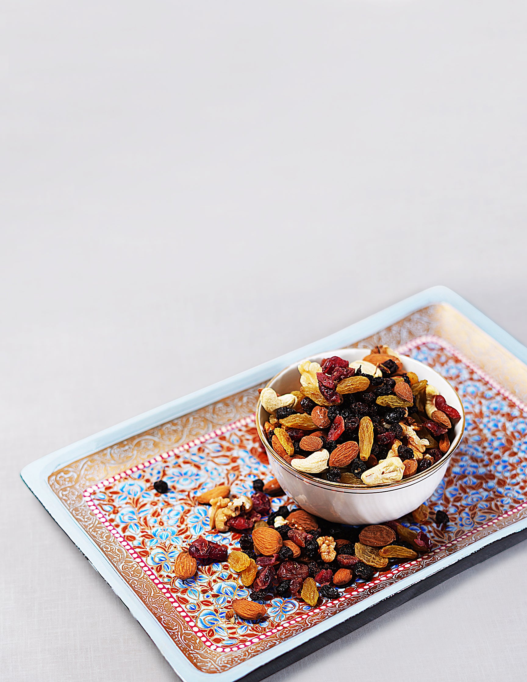 Handmade Kashmir Papier-Mâché Rectangular Tray — Hand-Painted Design | 19.5 cm (L) × 30.3 cm (B) × 2.5 cm (H)
