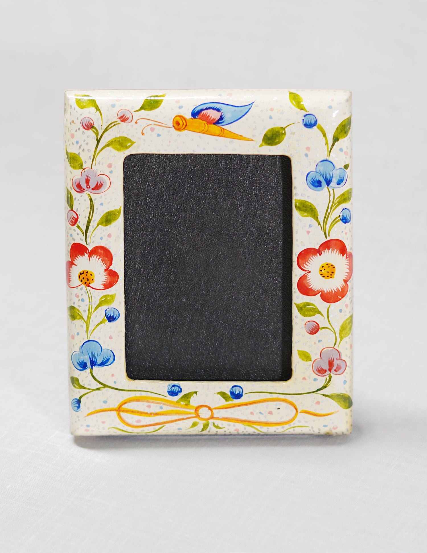 Handmade Kashmir Papier-Mâché Photo Frame — Hand-Painted Design | 13 cm (L) × 10 cm (B) × 1 cm (H)