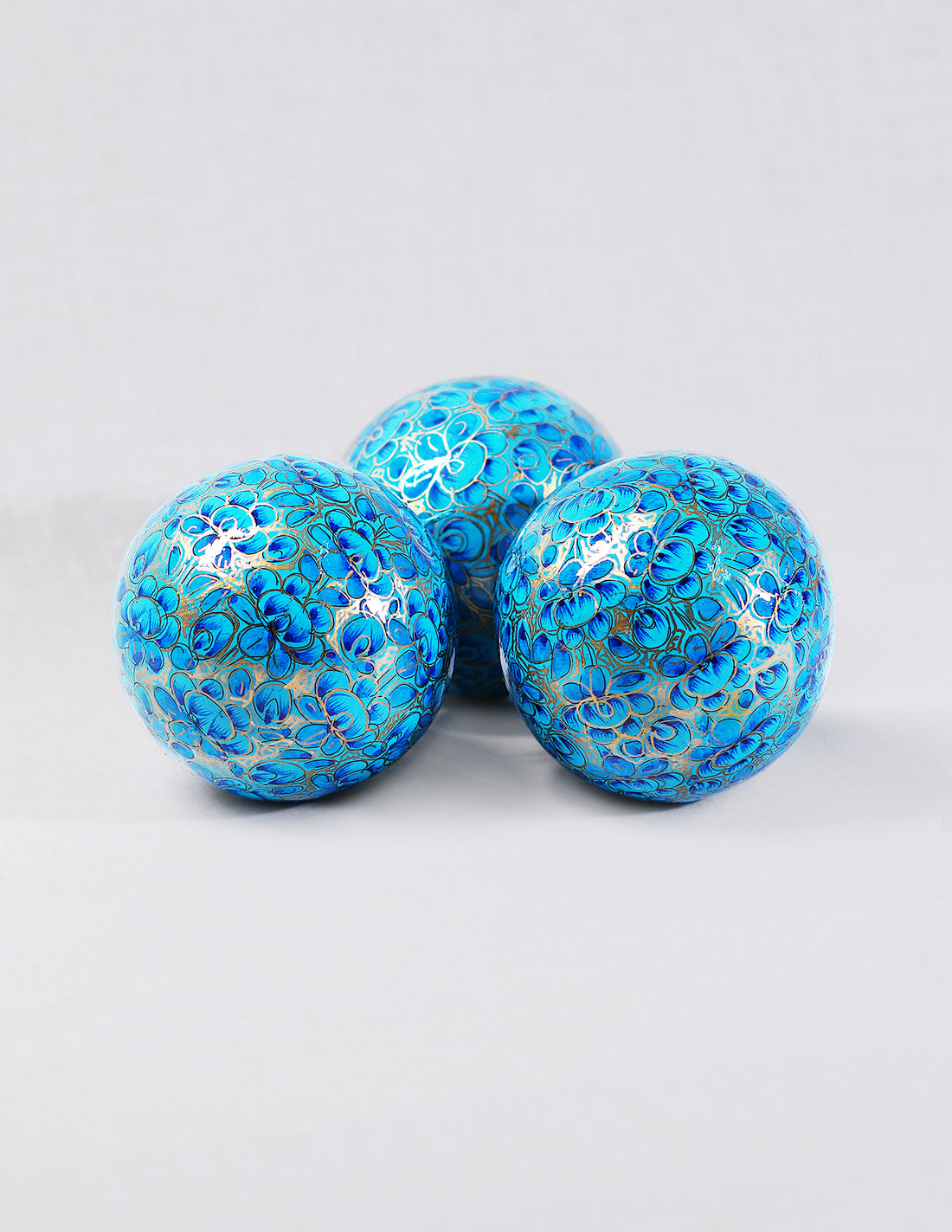 Papier-Mâché Balls (Set of 3) — Hand-Painted Design | Ø 7 cm each (set of 3)