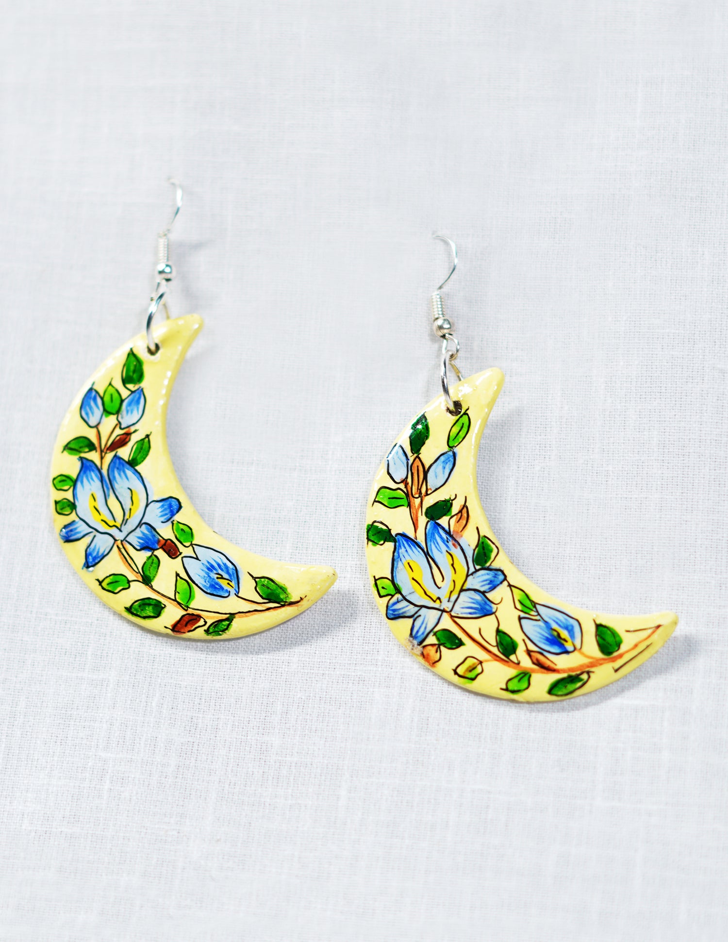 Handmade Kashmir Papier-Mâché Ear Ring (Set of 2) — Hand-Painted Design | 5 cm (L) × 2 cm (B)