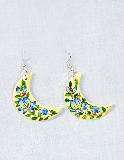 Handmade Kashmir Papier-Mâché Ear Ring (Set of 2) — Hand-Painted Design | 5 cm (L) × 2 cm (B)