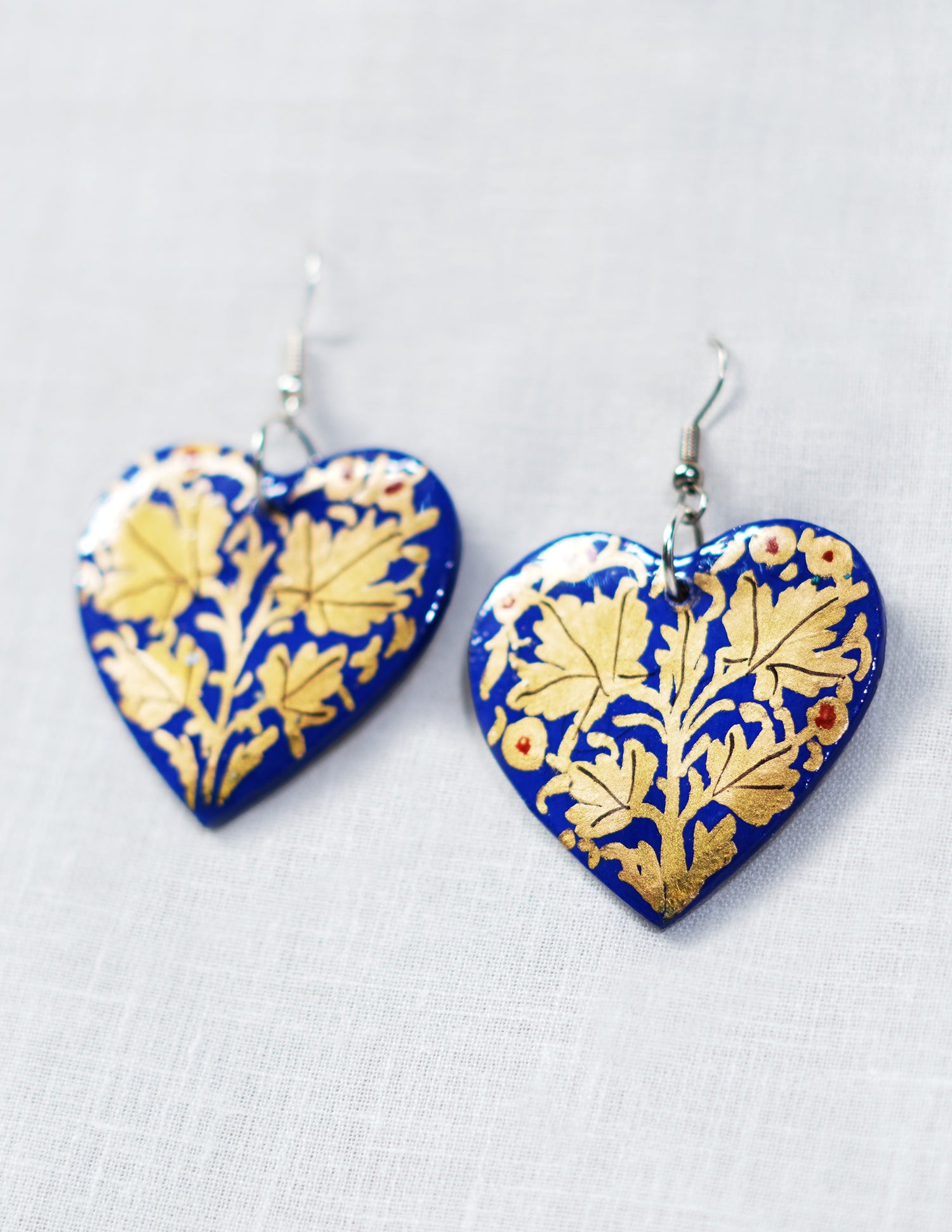 Handmade Kashmir Papier-Mâché Ear Ring (Set of 2) — Hand-Painted Design | 3.5 cm (L) × 3.5 cm (B)