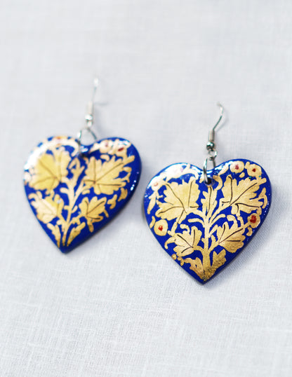 Handmade Kashmir Papier-Mâché Ear Ring (Set of 2) — Hand-Painted Design | 3.5 cm (L) × 3.5 cm (B)