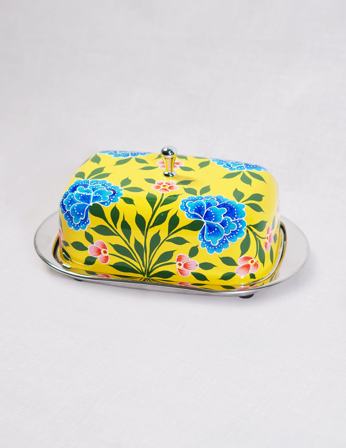Papier-Mâché Butter Box — Hand-Painted Design | 13 cm (L) × 21.5 cm (B) × 10 cm (H)