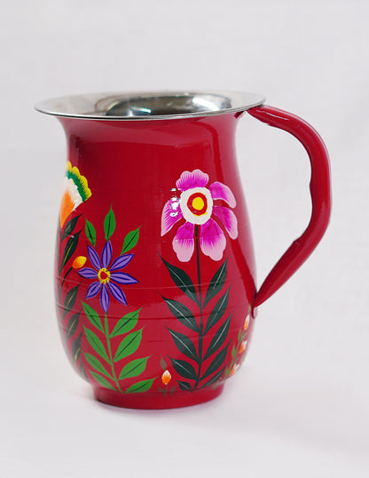 Handmade Kashmir Papier-Mâché Jug — Hand-Painted Design | Ø 14 cm × 18 cm (H)