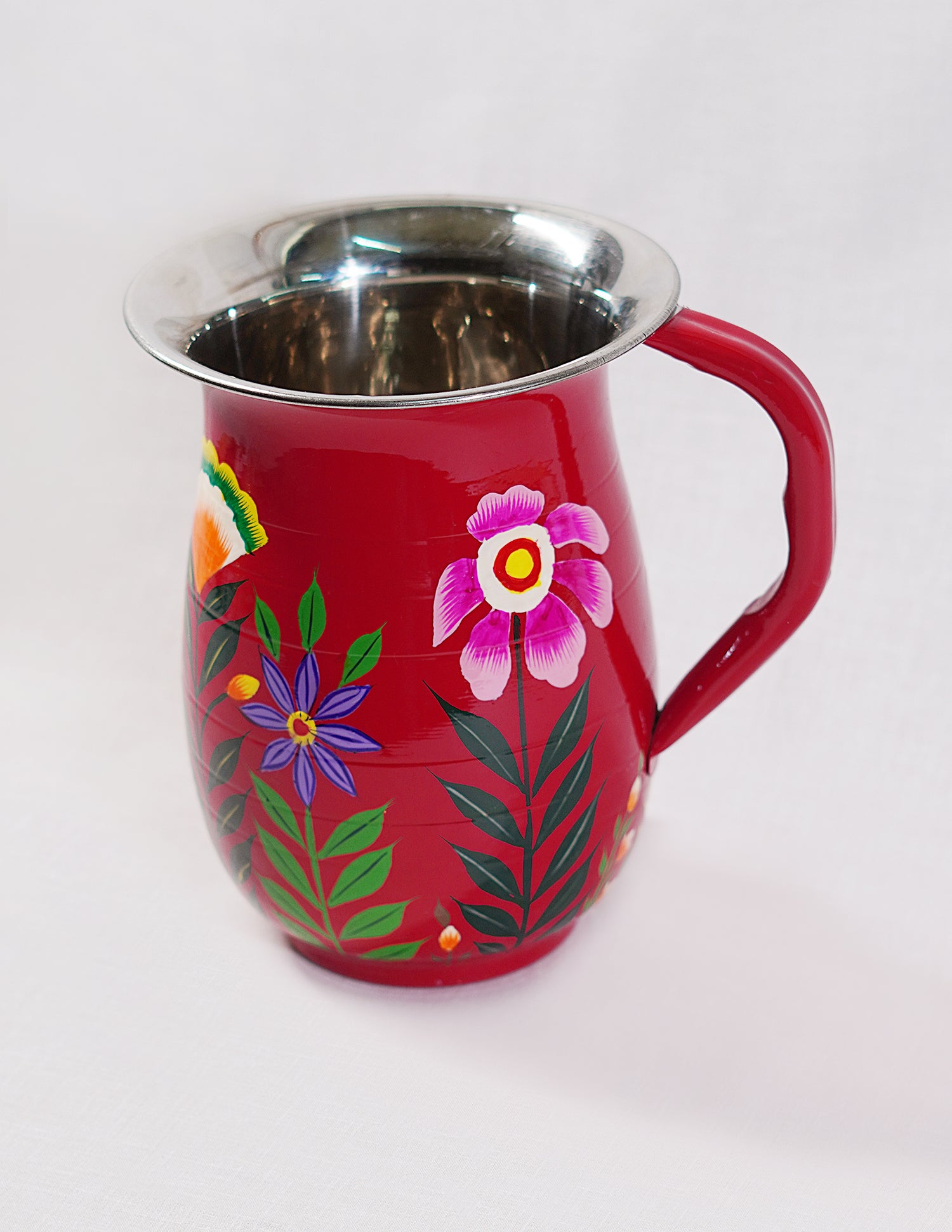 Handmade Kashmir Papier-Mâché Jug — Hand-Painted Design | Ø 14 cm × 18 cm (H)