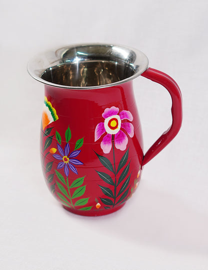 Handmade Kashmir Papier-Mâché Jug — Hand-Painted Design | Ø 14 cm × 18 cm (H)