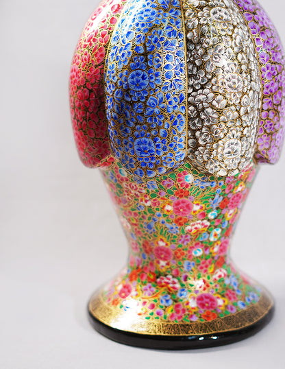 Handmade Kashmir Papier-Mâché Flower Vase — Hand-Painted Design | Ø 15 cm × 38 cm (H)